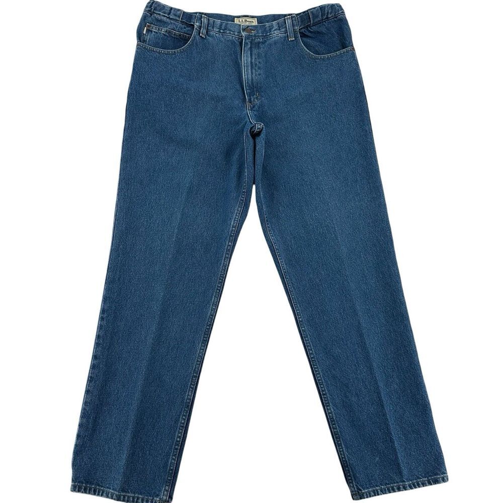 L.L. Bean Men’s Straight Jeans in Dark Blue Denim